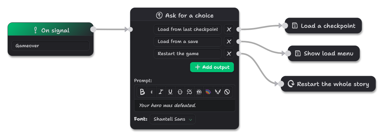 A simple game over menu