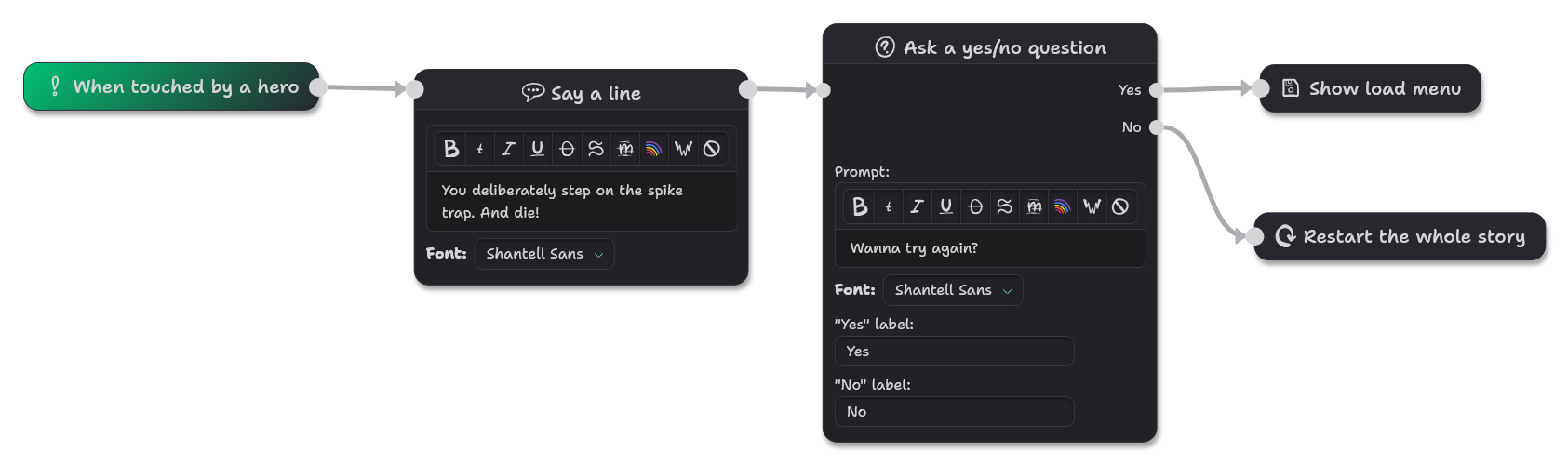 Giving a player a choice to restart a game or load from a save
